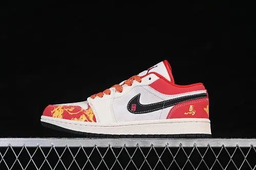 All categories Air Jordan Jordan series basketball shoes Air Jordan 1 Low High-end customized low-top sneakers Air Jordan 1 Low AJ1 Joe 1 Year of the Horse limited edition Immediate success High-end customized low-top retro basketball shoes HT5088-641